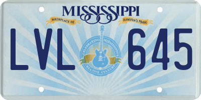 MS license plate LVL645