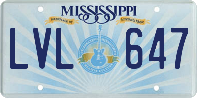 MS license plate LVL647