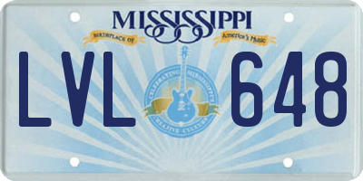 MS license plate LVL648