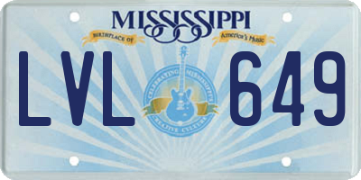 MS license plate LVL649
