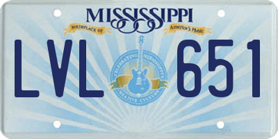 MS license plate LVL651