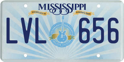 MS license plate LVL656