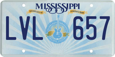 MS license plate LVL657