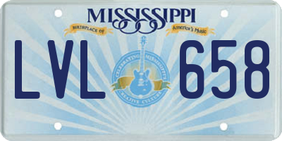 MS license plate LVL658