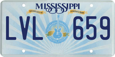 MS license plate LVL659