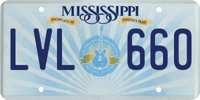 MS license plate LVL660
