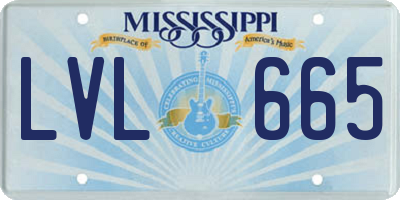 MS license plate LVL665