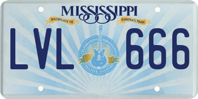 MS license plate LVL666