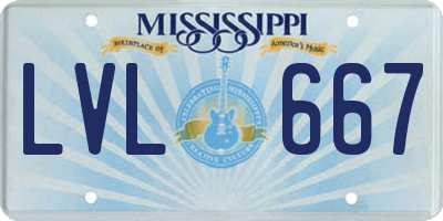 MS license plate LVL667