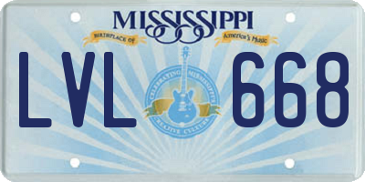 MS license plate LVL668