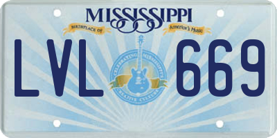 MS license plate LVL669