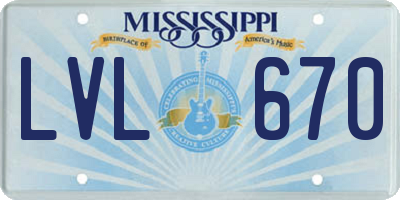 MS license plate LVL670