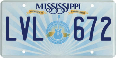 MS license plate LVL672