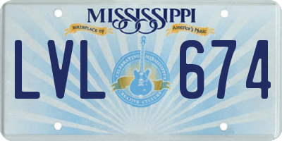 MS license plate LVL674