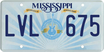 MS license plate LVL675