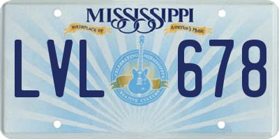MS license plate LVL678
