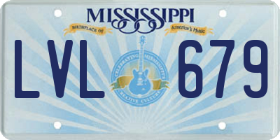 MS license plate LVL679