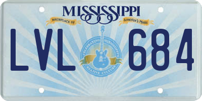MS license plate LVL684