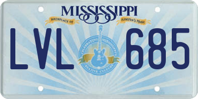 MS license plate LVL685