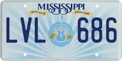 MS license plate LVL686