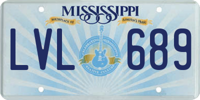 MS license plate LVL689