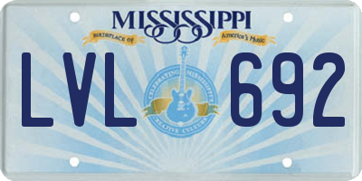 MS license plate LVL692
