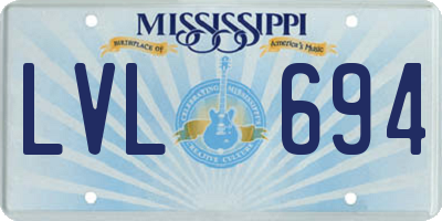MS license plate LVL694