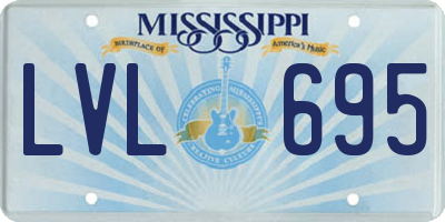 MS license plate LVL695