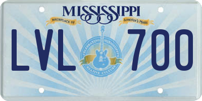 MS license plate LVL700