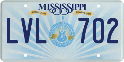 MS license plate LVL702