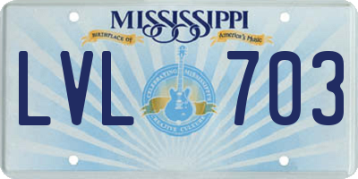 MS license plate LVL703