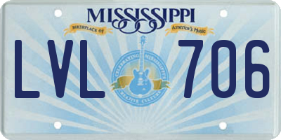 MS license plate LVL706