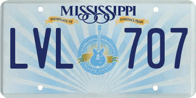 MS license plate LVL707