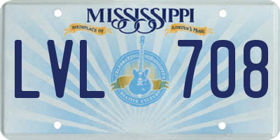 MS license plate LVL708