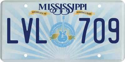 MS license plate LVL709