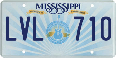 MS license plate LVL710