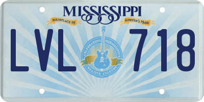 MS license plate LVL718