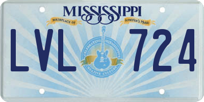 MS license plate LVL724
