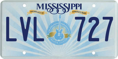 MS license plate LVL727