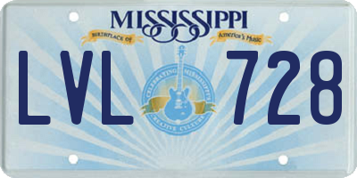 MS license plate LVL728
