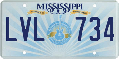 MS license plate LVL734