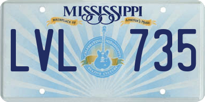 MS license plate LVL735