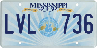 MS license plate LVL736