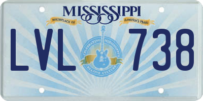 MS license plate LVL738