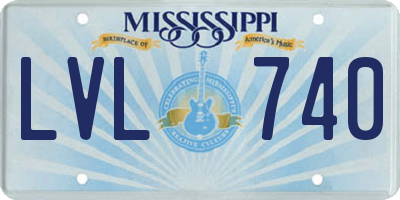 MS license plate LVL740