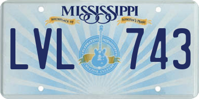 MS license plate LVL743