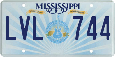 MS license plate LVL744