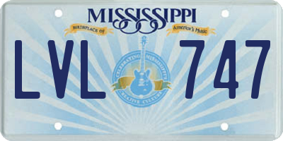 MS license plate LVL747