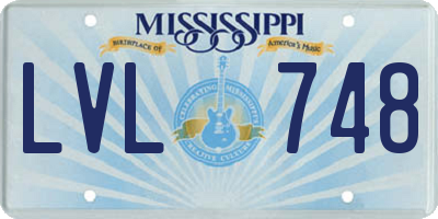 MS license plate LVL748