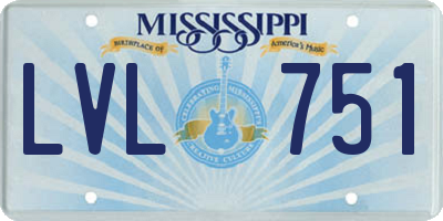 MS license plate LVL751